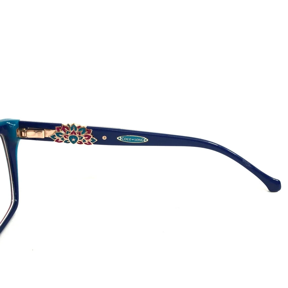 CCS by Coco Song Eyeglasses Frames PINK HORSE Col. 3 Blue Red Cat Eye 52-19-145